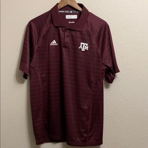 Adidas Texas A&M Climalite Horizontal Striped Polo